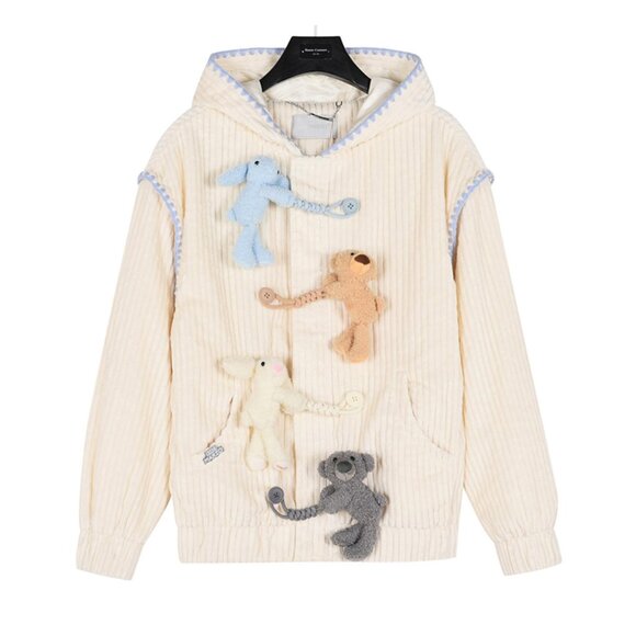 13De Marzo Corduroy Animal Button Jacket